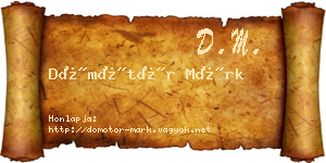 Dömötör Márk névjegykártya